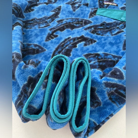 Patagonia Synchilla Snap-T Pullover Women's Size M Leaping Oasis Blue Fish - Picture 7 of 15